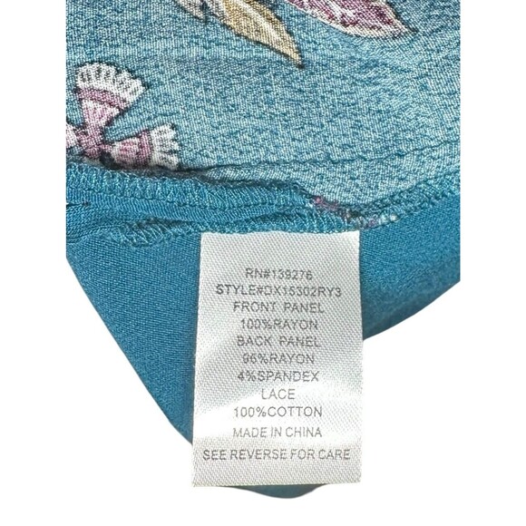 Daniel Rainn Women's Floral Flow Tank with Crochet Neckline Plus Size 2X Blue - Picture 7 of 9